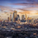 London skyline at sunrise