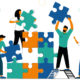 Puzzle building teamwork