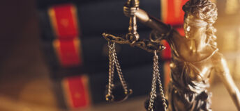 Statue Of Lady Justice in a lawyer office.