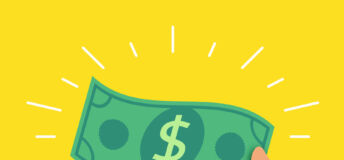 An illustration of someone holding cash.