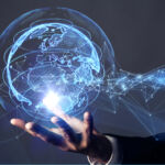 Global communication network concept.