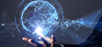 Global communication network concept.