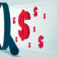 An illustration of a magnifying glass on a series of USD signs