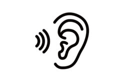 Ear and hearing illustrative icon