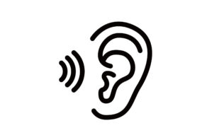 Ear and hearing illustrative icon