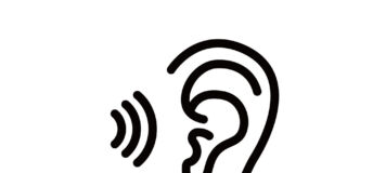 Ear and hearing illustrative icon