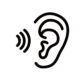 Ear and hearing illustrative icon